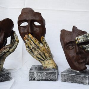 Human Face Sculpture 3 Piece Set