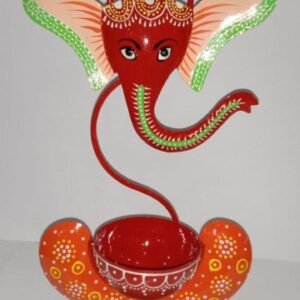 Metal Orange Ganesh Diya