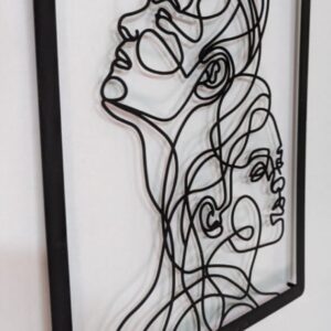 Line Abstract two Faces Metal Wall Decor