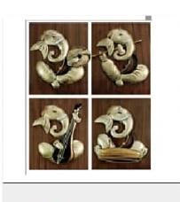 GANESHJI MUSICIAN IN WOODEN FRAME (SE OF 4)